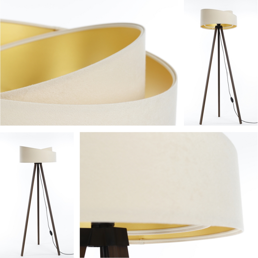 Candeeiro de chão GALAXY 1xE27/60W/230V cremoso/castanho