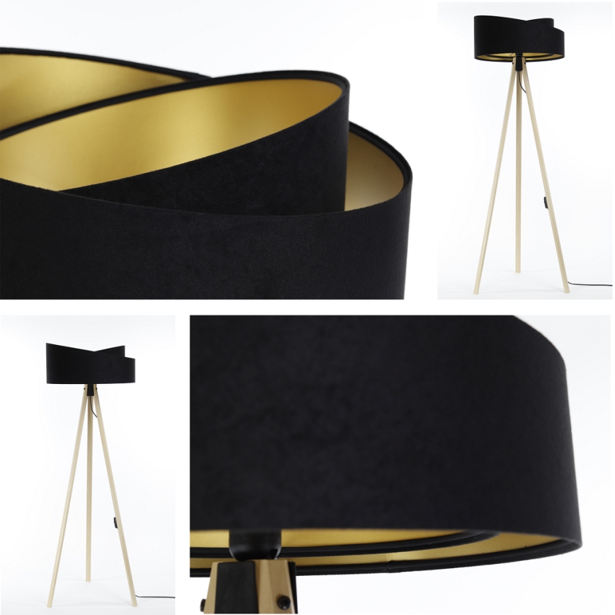 Candeeiro de chão GALAXY 1xE27/60W/230V preto/bege