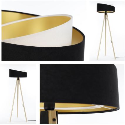 Candeeiro de chão GALAXY 1xE27/60W/230V preto/bege