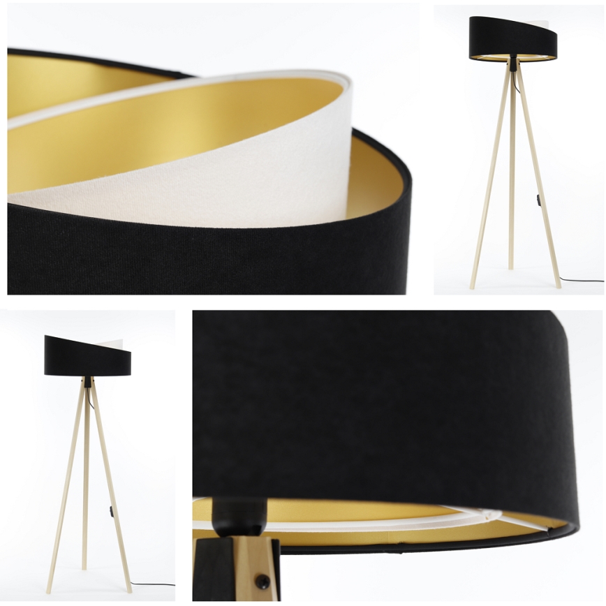 Candeeiro de chão GALAXY 1xE27/60W/230V preto/bege