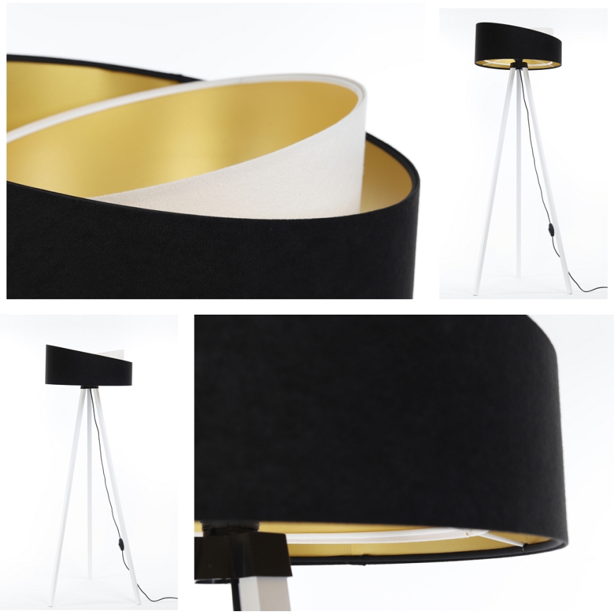 Candeeiro de chão GALAXY 1xE27/60W/230V preto/branco