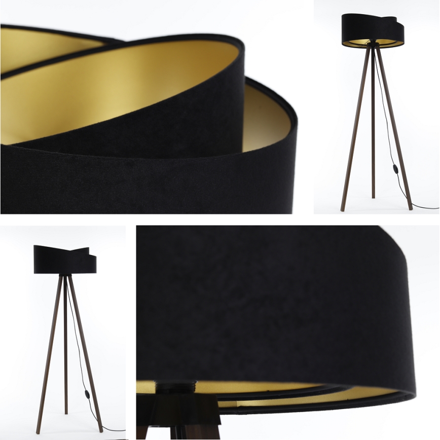 Candeeiro de chão GALAXY 1xE27/60W/230V preto/castanho