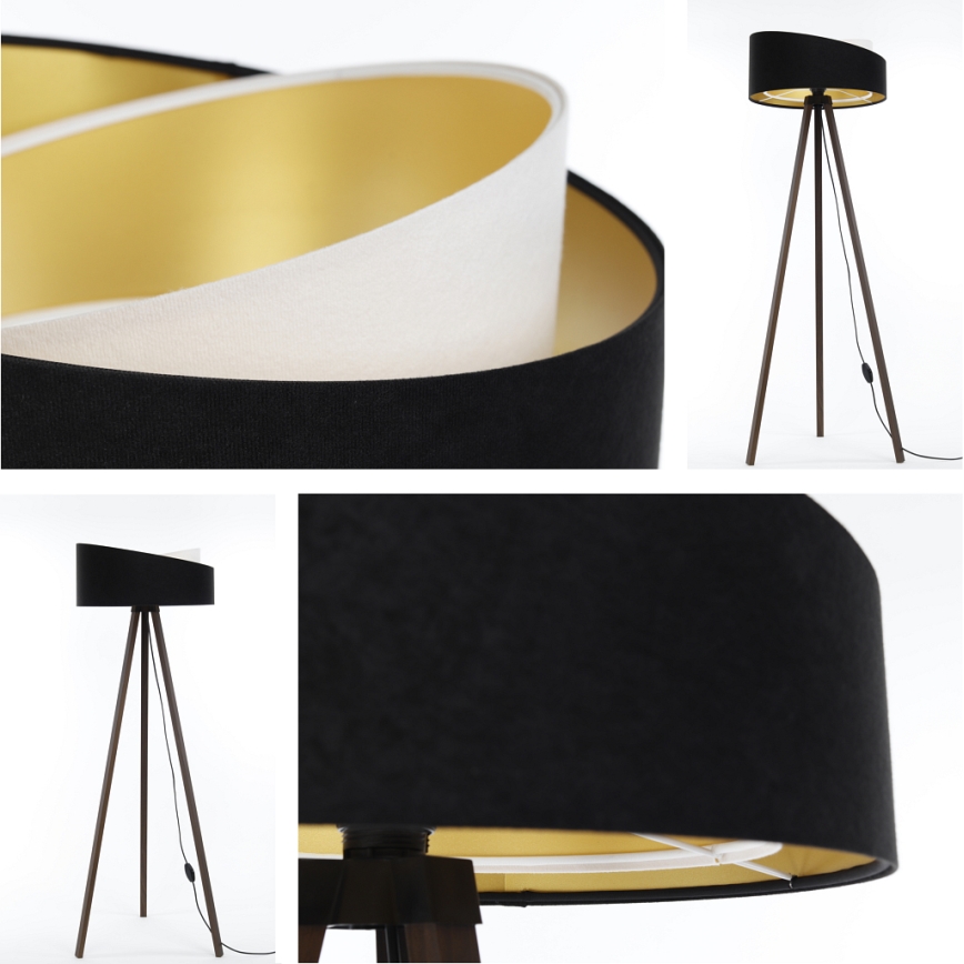 Candeeiro de chão GALAXY 1xE27/60W/230V preto/castanho