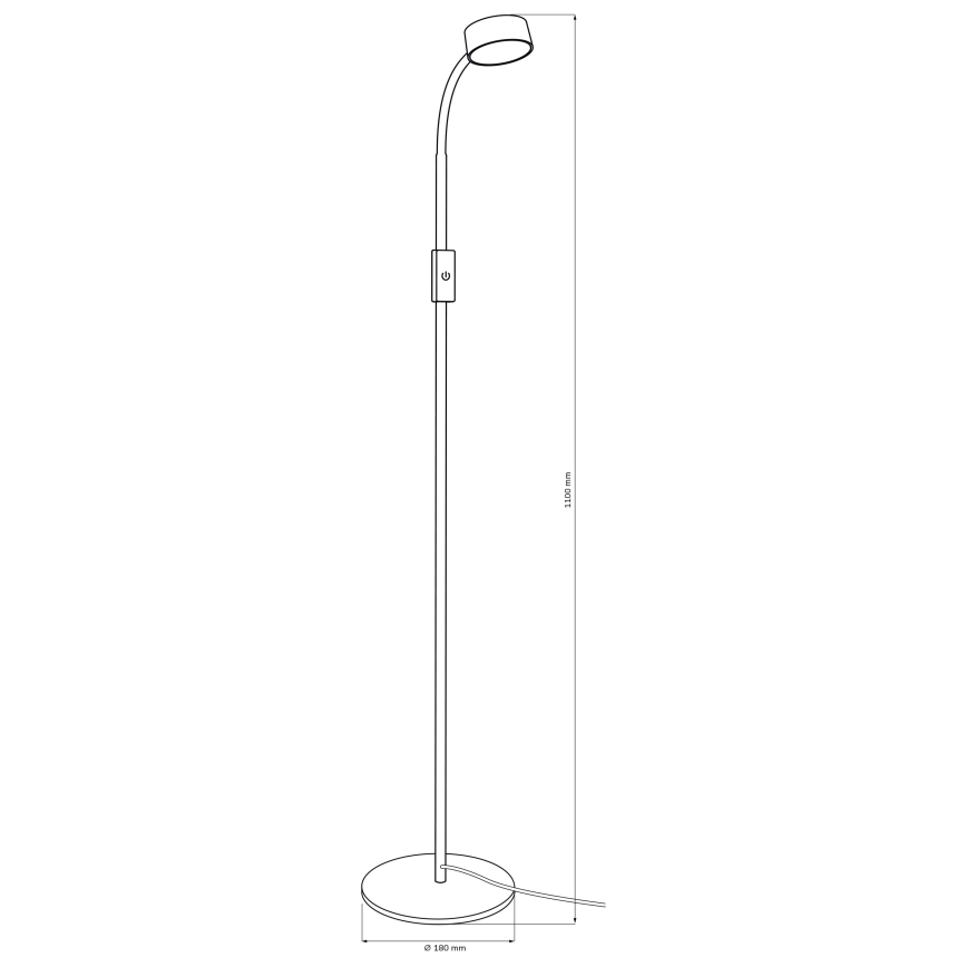 Candeeiro de chão LED para exterior tátil com regulação BRUNO LED/3W/230V 3000/4000/6500K preto