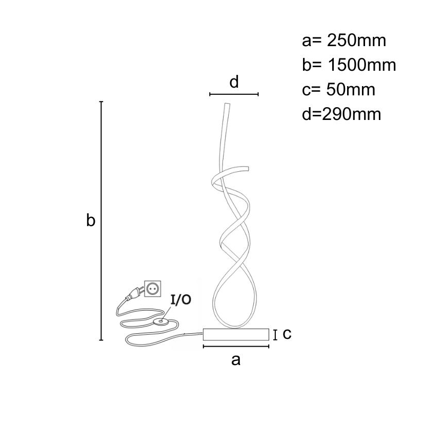 Candeeiro de chão LED com regulação LED/80W/230V 3000-6500K + comando