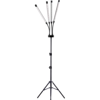 Candeeiro de chão LED flexível com regulação para o cultivo de plantas VITARO 4xLED/7,5W/230V preto