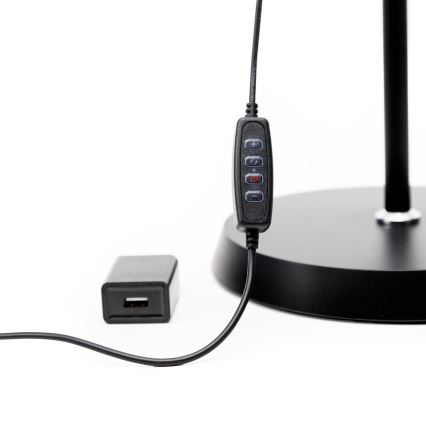 Candeeiro de chão LED com regulação SIGNUS LED/10W/230V 3000/4500/6500K preto