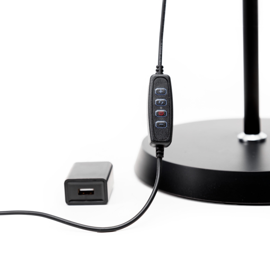 Candeeiro de chão LED com regulação SIGNUS LED/10W/230V 3000/4500/6500K preto