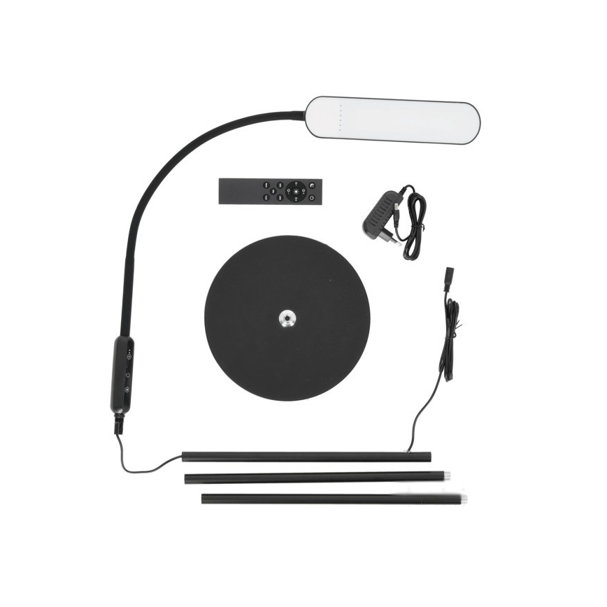 Candeeiro de chão LED com regulação TEILO LED/10W/230V 3000/4000/6500K preto + comando