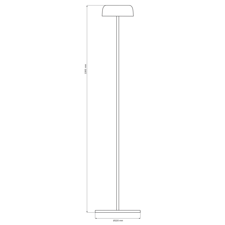 Candeeiro de chão LED para exterior tátil com regulação TRYPOLIS LED/2W/5V USB 1800 mAh IP44 preto