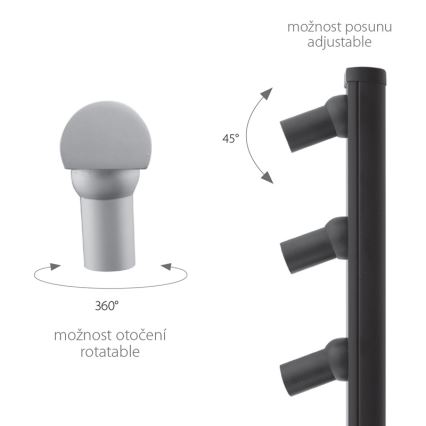 Candeeiro de chão LED PICCO 3xLED/5,4W/500mA