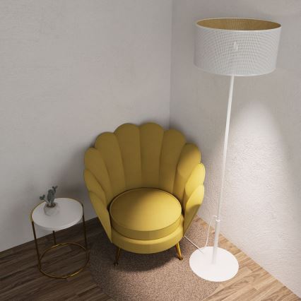Candeeiro de chão LOFT SHADE 1xE27/60W/230V branco/dourado