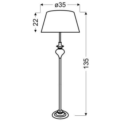 Candeeiro de chão PRIMA 1xE27/60W/230V prateado/cromado brilhante