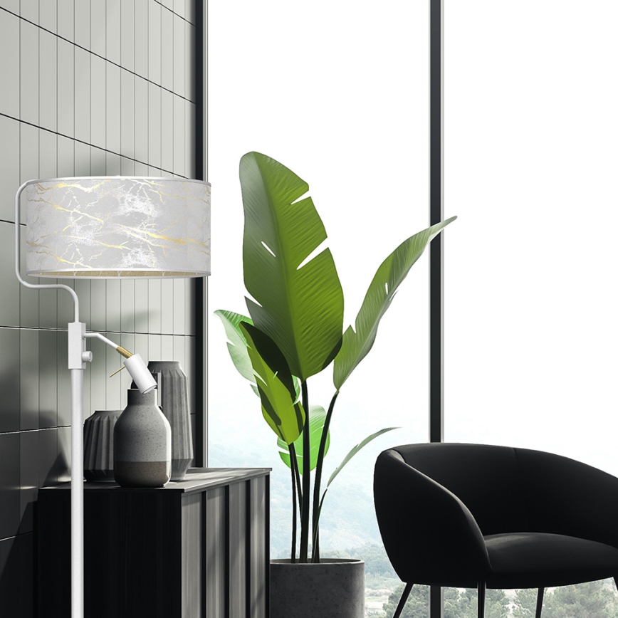 Candeeiro de chão SENSO 1xE27/40W/230V + 1xGU10/7W branco