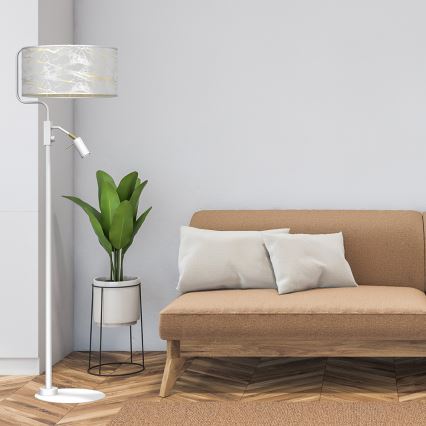 Candeeiro de chão SENSO 1xE27/40W/230V + 1xGU10/7W branco