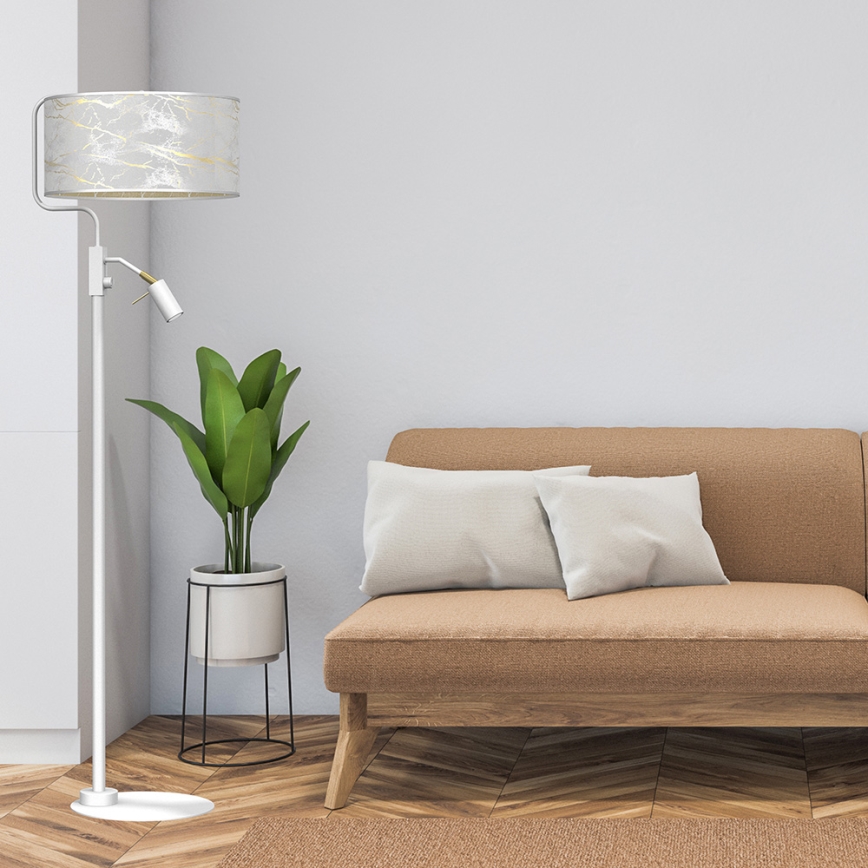 Candeeiro de chão SENSO 1xE27/40W/230V + 1xGU10/7W branco