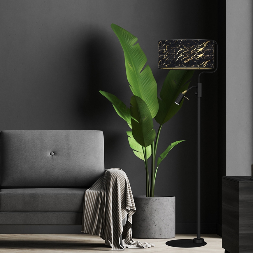 Candeeiro de chão SENSO 1xE27/40W/230V + 1xGU10/7W preto