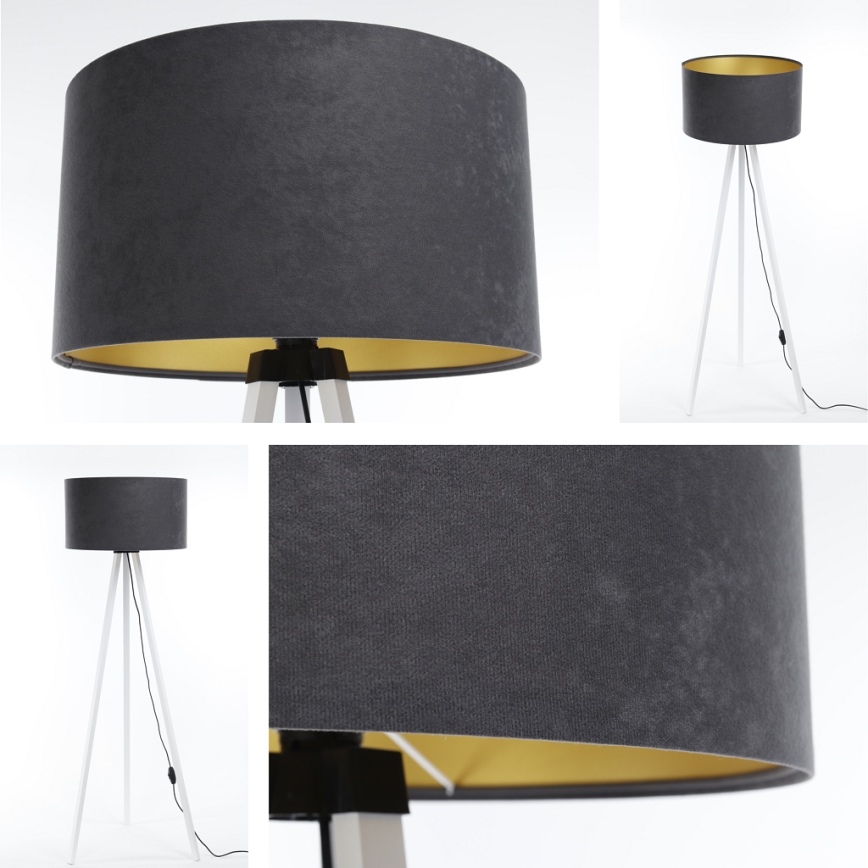 Candeeiro de chão STANDART 1xE27/60W/230V cinzento/branco