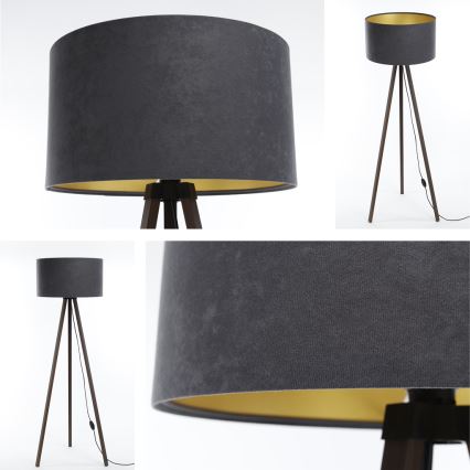 Candeeiro de chão STANDART 1xE27/60W/230V cinzento/castanho