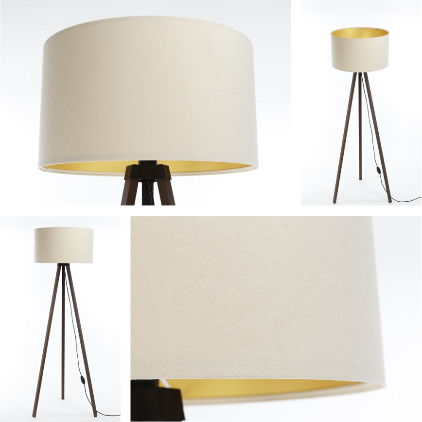 Candeeiro de chão STANDART 1xE27/60W/230V cremoso/castanho