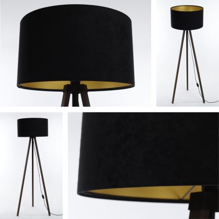 Candeeiro de chão STANDART 1xE27/60W/230V preto/castanho