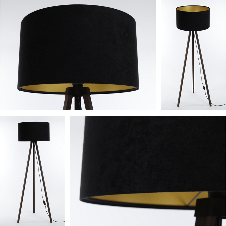 Candeeiro de chão STANDART 1xE27/60W/230V preto/castanho