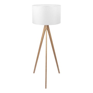 Candeeiro de chão TREVISO 1xE27/25W/230V branco/madeira