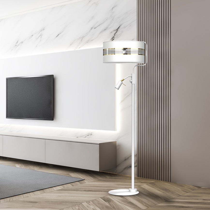 Candeeiro de chão ULTIMO 1xE27/40W/230V + 1xGU10/MR11/7W branco