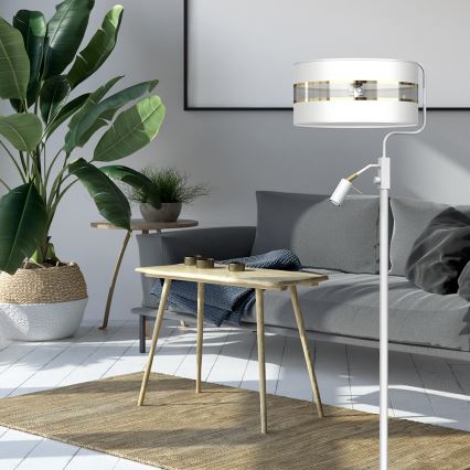 Candeeiro de chão ULTIMO 1xE27/40W/230V + 1xGU10/MR11/7W branco