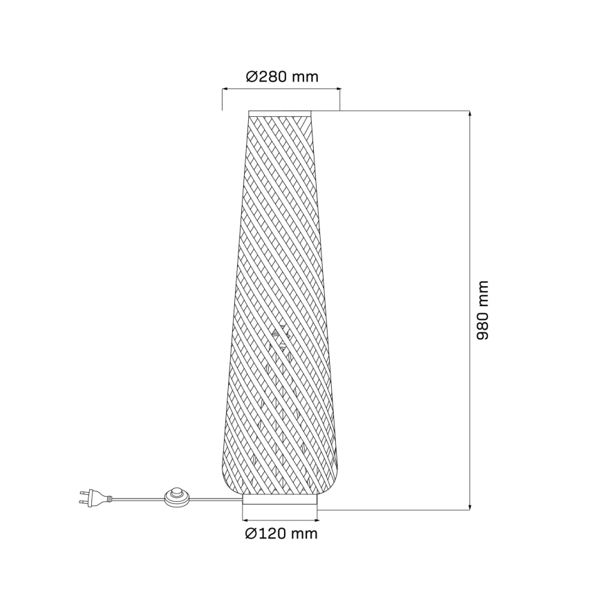 Candeeiro de chão ZANZIBAR 1xE27/20W/230V preto