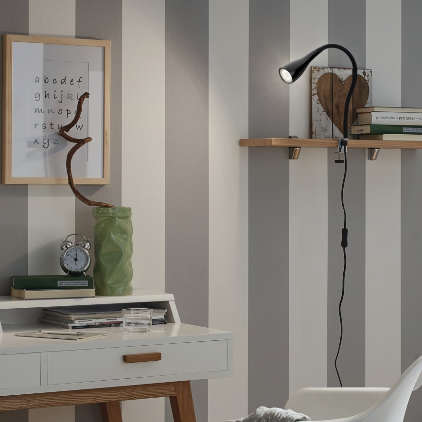 Candeeiro de clipe 1xGU10/3W/230V preto