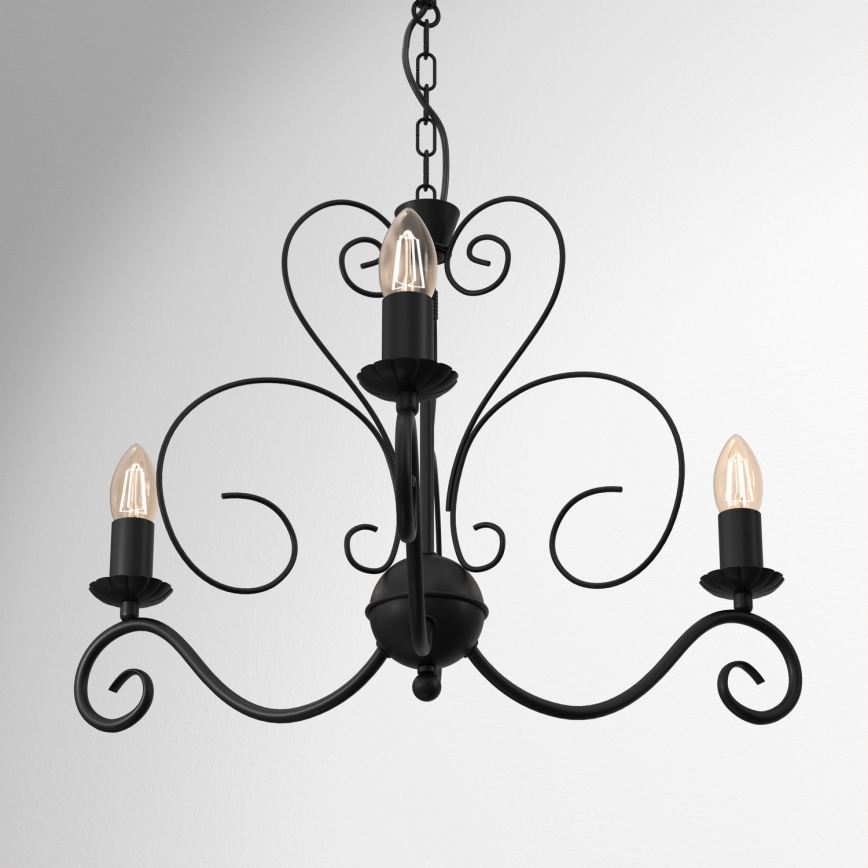 Candeeiro de teto suspenso MAURO 3xE14/60W/230V