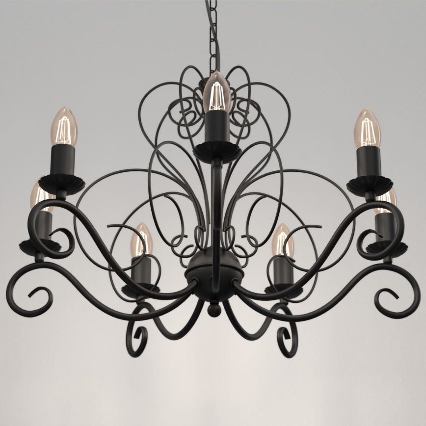 Candeeiro de teto com corrente MAURO 7xE14/60W/230V