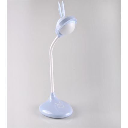 Candeeiro de criança LED de toque RABBIT LED/0,4W/5V 3000/6500K azul + USB