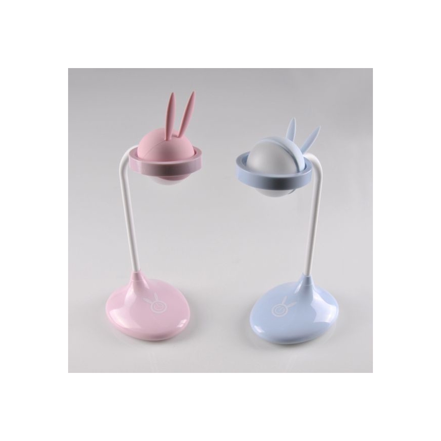 Candeeiro de criança LED de toque RABBIT LED/0,4W/5V 3000/6500K azul + USB