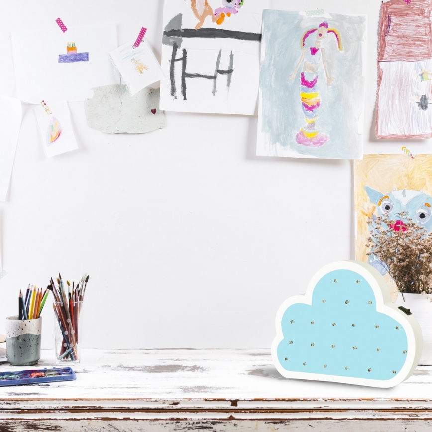 Candeeiro de criança LED LED/2xAA nuvem