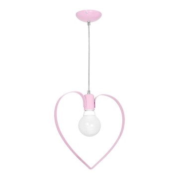 Candeeiro de criança LOVE 1xE27/60W/230V rosa claro