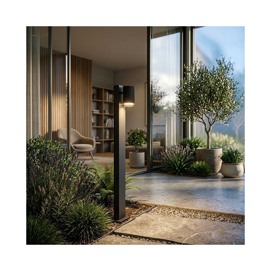 Candeeiro de exterior 1x GU10/10W/230V IP44, 80 cm, preto