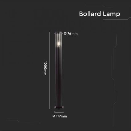 Candeeiro de exterior 1xE27/18W/230V IP44 100 cm