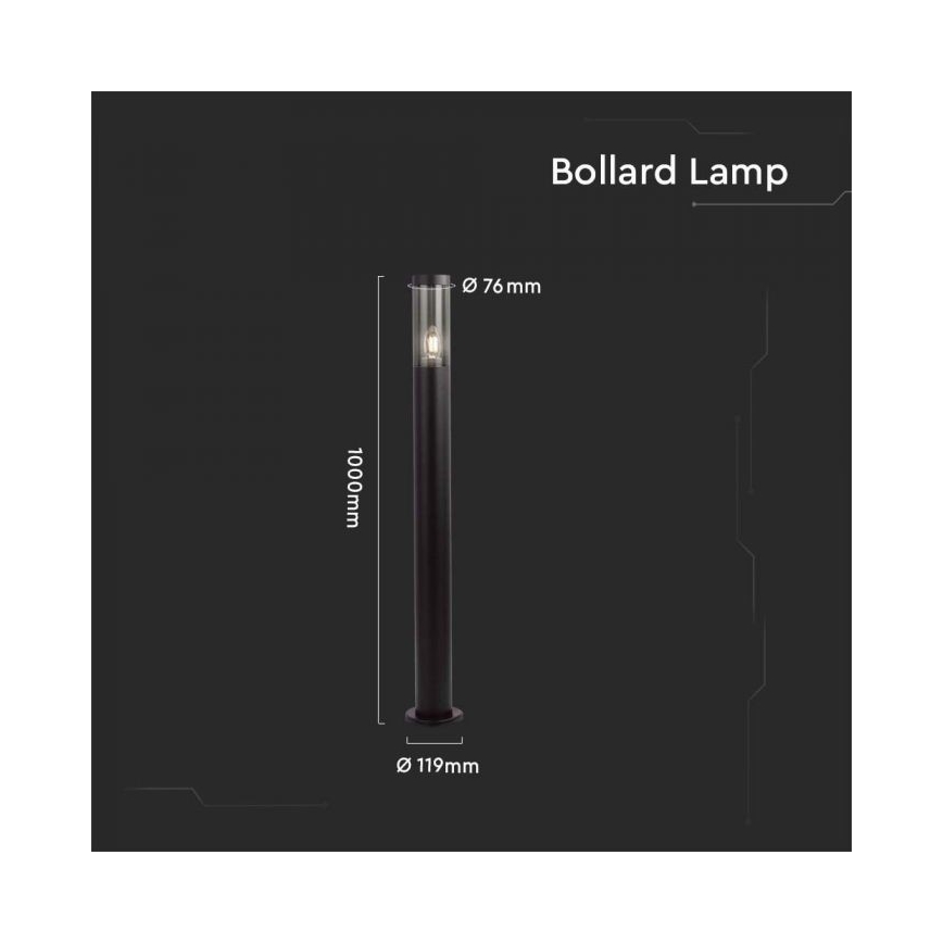 Candeeiro de exterior 1xE27/18W/230V IP44 100 cm