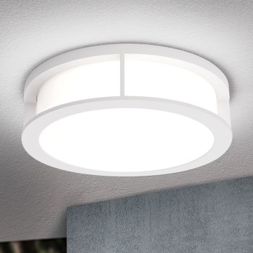 Candeeiro de exterior HENRY 2xE27/15W/230V Ø 30 cm IP44 branco