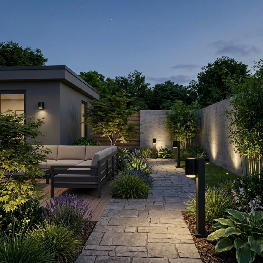 Candeeiro de exterior LANTHEA 1xGU10/11W/230V IP44 50 cm preto
