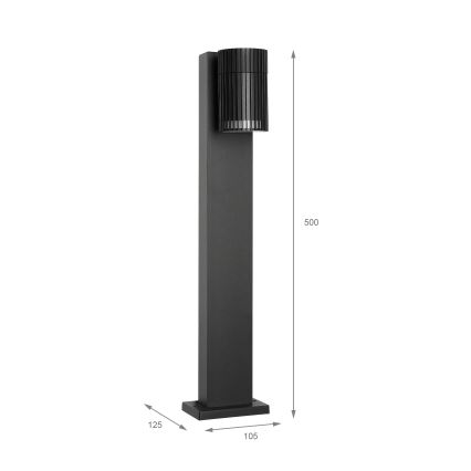 Candeeiro de exterior LANTHEA 1xGU10/11W/230V IP44 50 cm preto