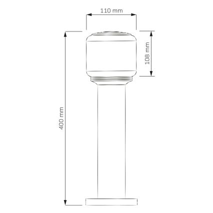 Candeeiro de exterior MADRID 1xE27/12W/230V 40 cm IP44 preto
