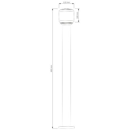Candeeiro de exterior MADRID 1xE27/12W/230V 80 cm IP44 preto
