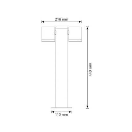 Candeeiro de exterior PINO 2xGU10/10W/230V IP44 44 cm