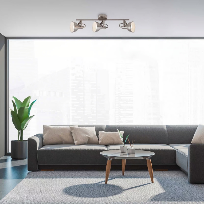 Candeeiro de focos 3xE14/40W/230V cromado mate