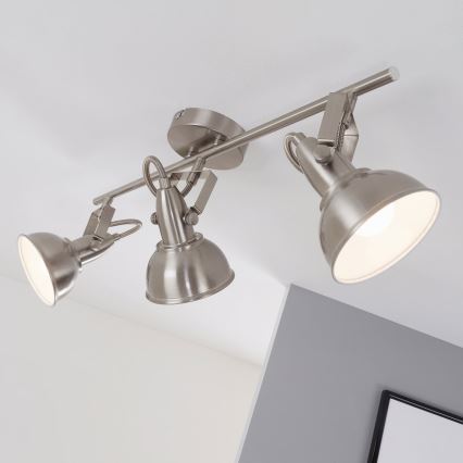 Candeeiro de focos 3xE14/40W/230V cromado mate