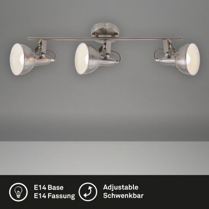 Candeeiro de focos 3xE14/40W/230V cromado mate