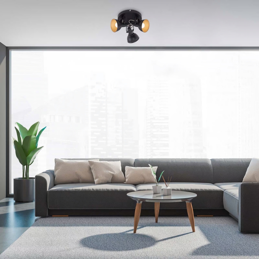 Candeeiro de focos 3xE14/40W/230V preto